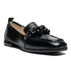 New Homers Superluxe Wrinkle Black Patent  Leather Loafers Size 7/ 37